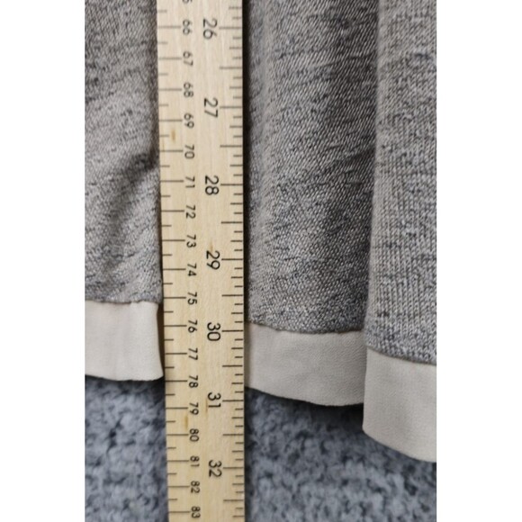 She + Sky Tunic Top Womens M Gray Beige Knit Semi Sheer Back Roll Tab Flowy - Picture 6 of 13